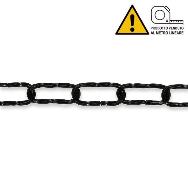 MINUTEX Catena Ritorta Filo Quadro in Acciaio Brunito MOD. 202 D.MM3,5 - MINUTEX